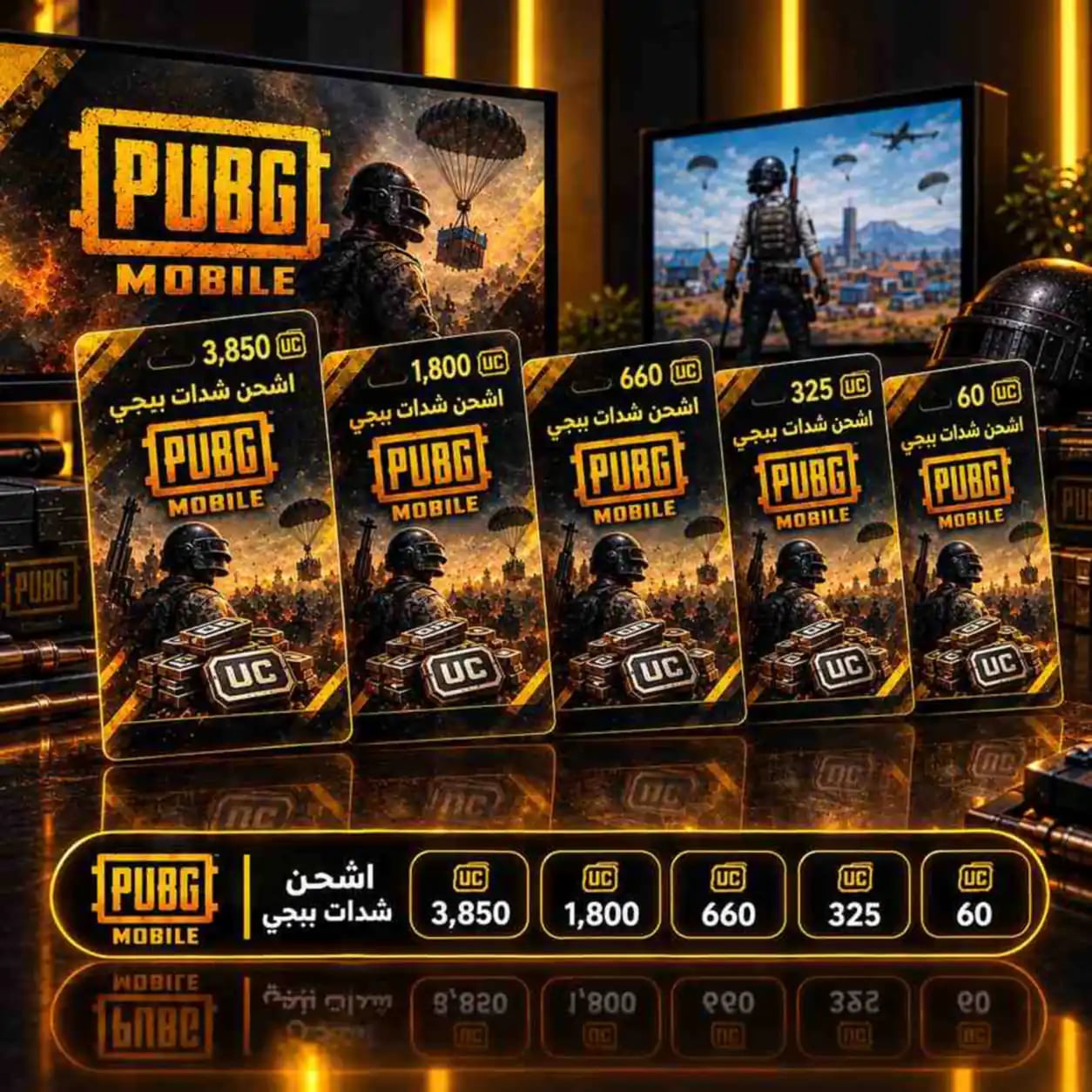 شحن شدات ببجي موبايل (PUBG Mobile UC)